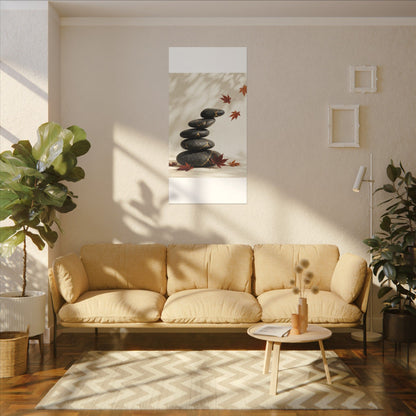 Kintsugi River Stones in Dappled | Crackle Gold Canvas Art