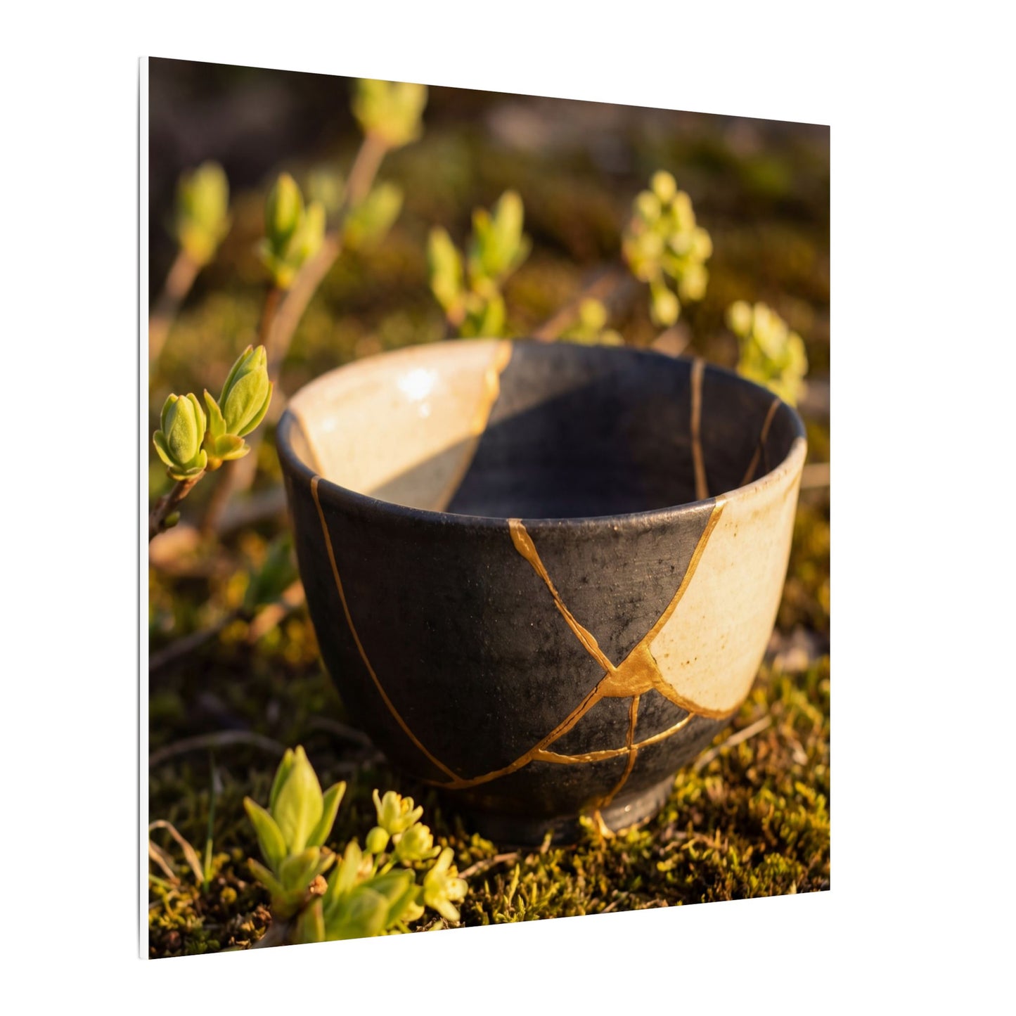 Seijaku Broken Pottery Canvas Art - Kintsugi Gold Repair