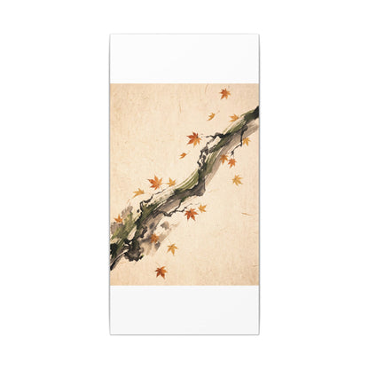 Ink Brushstroke Autumn Canvas Art | Zen Calm Design