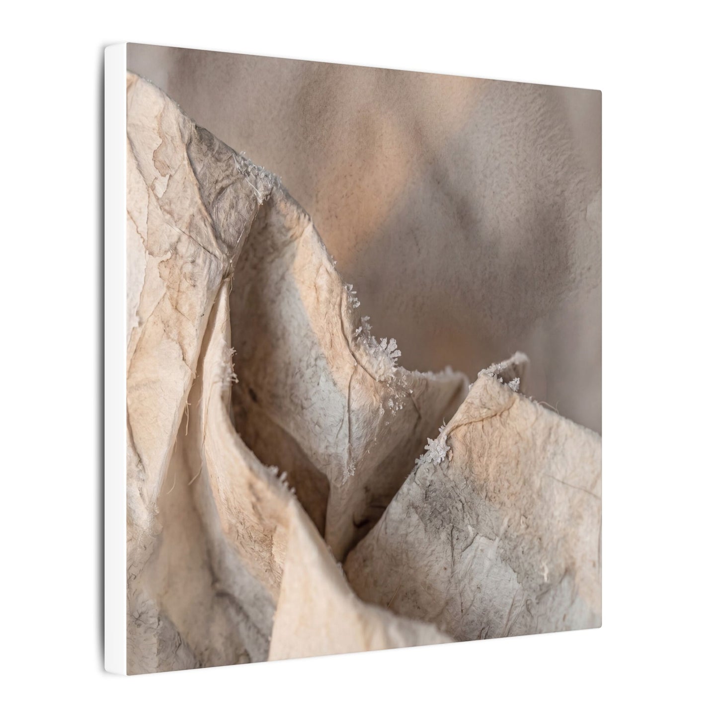 Japandi Paper Fold in Candlelight | Watercolor Canvas Art