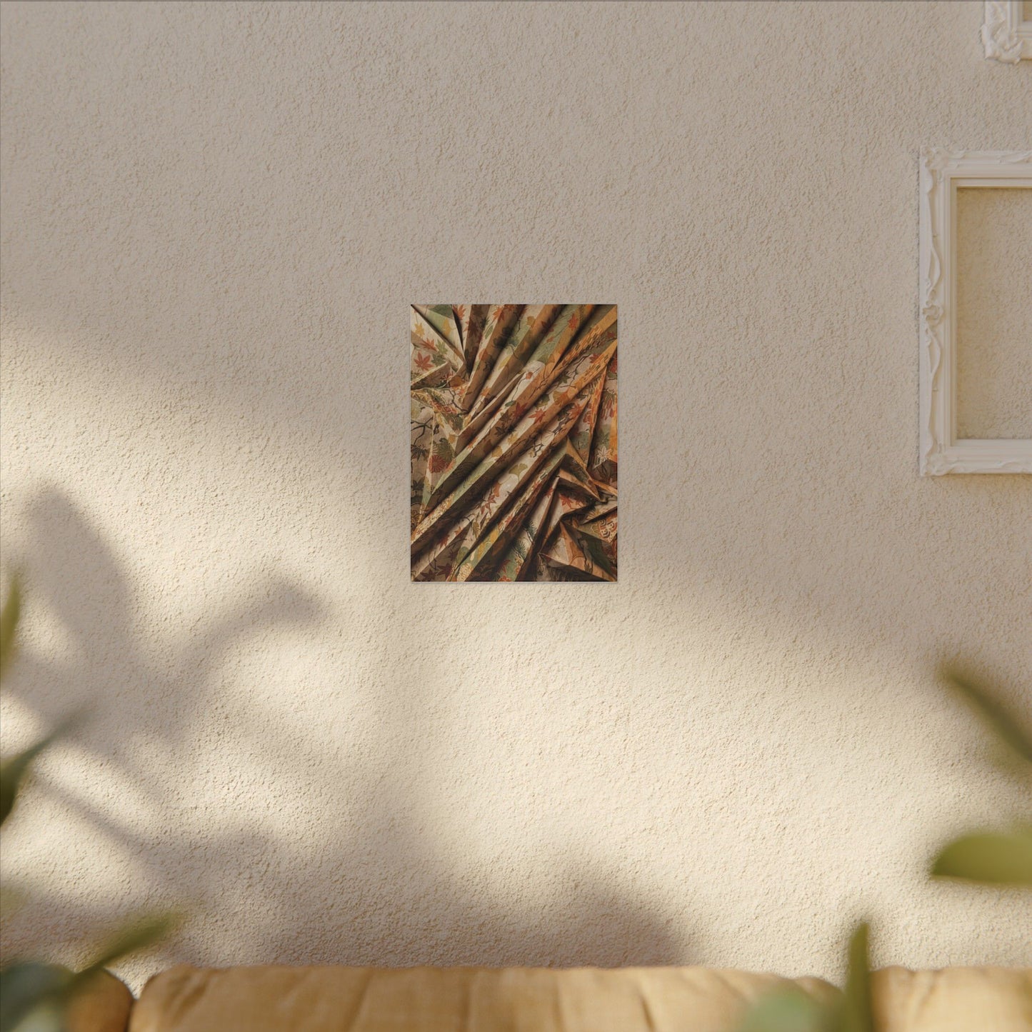 Paper Fold Autumn Canvas Art | Japandi Earthy Design