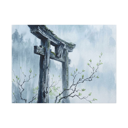 Torii Gate Canvas Art | Spring Zen Sumi E Art
