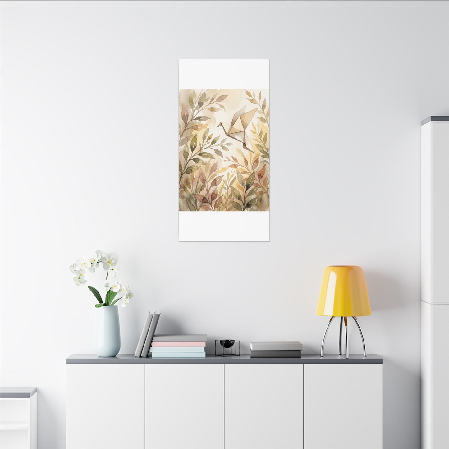 Fukinsei Paper Fold Canvas Art - Japandi Watercolor