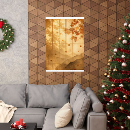 Shoji Screen Wall Art Print | Autumn Japandi Texture Art
