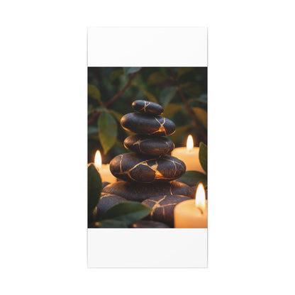 Summer River Stones Gold Vein Canvas Art | Philosophical Decor