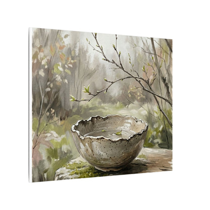 Japandi Ceramic Bowl in Overcast | Minimal Line Canvas Art