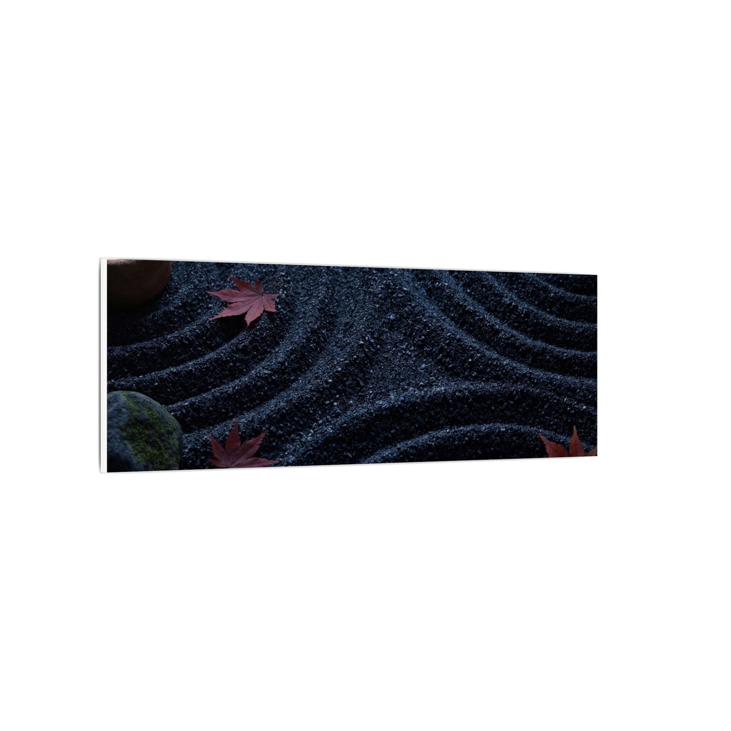 Seijaku Rock Garden Canvas Art - Dark Japandi Dark Texture