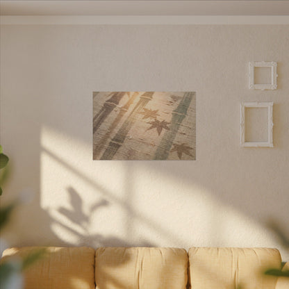 Autumn Bamboo Grove Japanese Pattern Canvas Art | Neutral Decor
