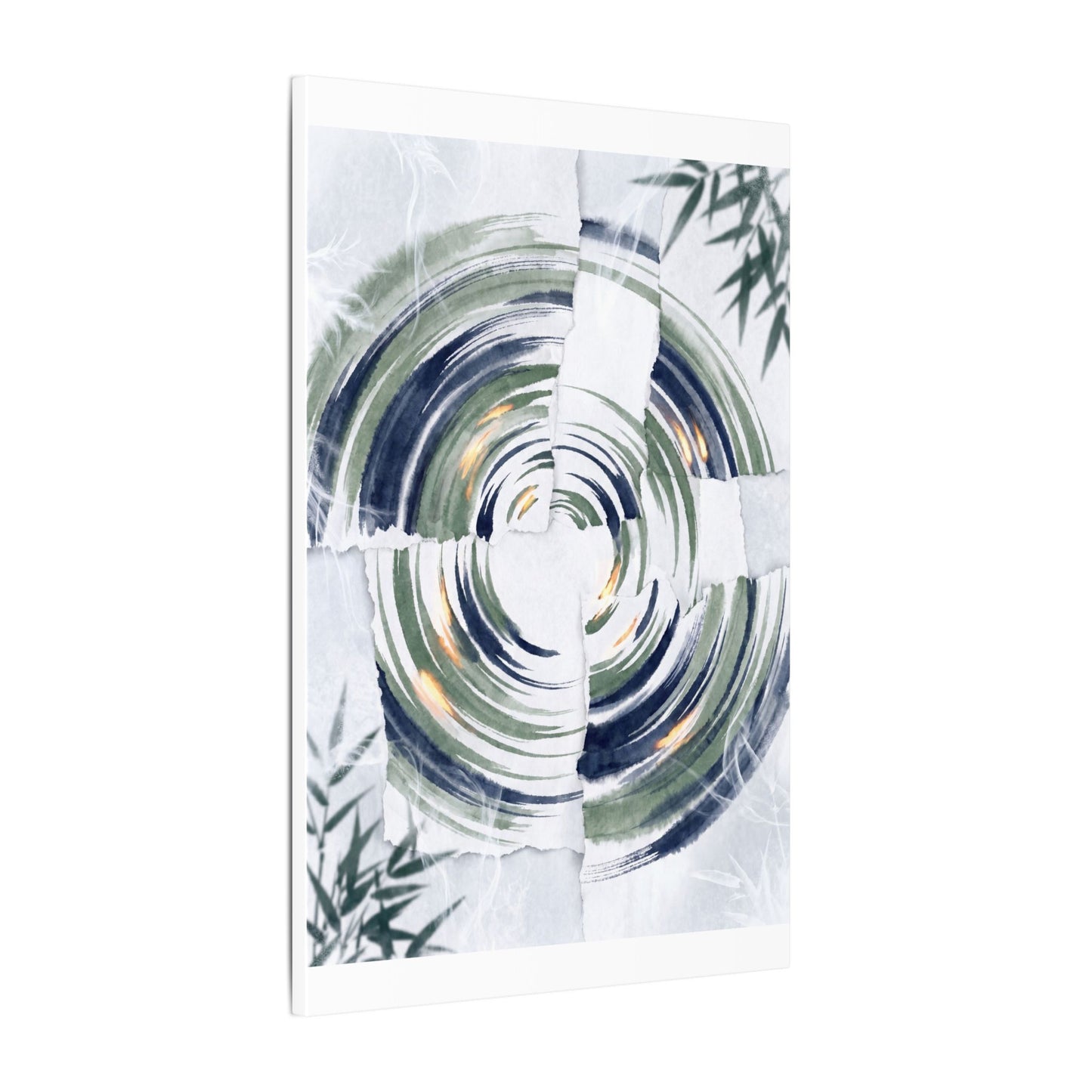 Winter Water Ripple Sumi E Canvas Art | Peaceful Decor
