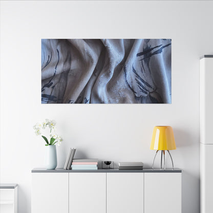Silk Drape Winter Canvas Art | Japandi Earthy Design