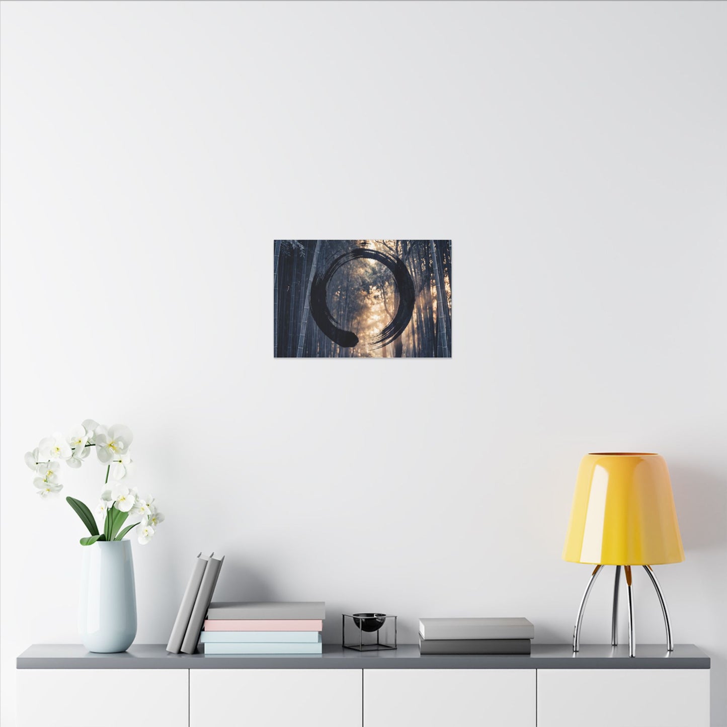 Bamboo Grove Canvas Art | Winter Zen Enso Art