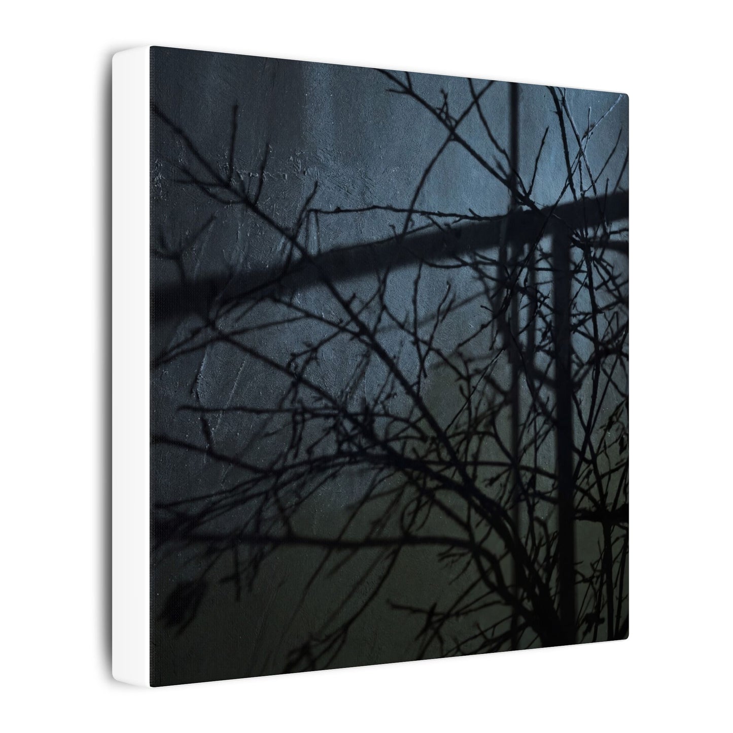Moonlight Shadow Play Canvas Art - Dark Japandi Shibui