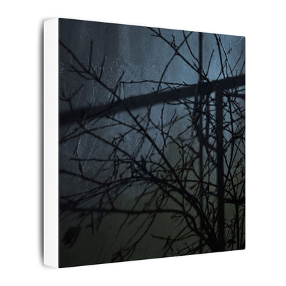 Moonlight Shadow Play Canvas Art - Dark Japandi Shibui