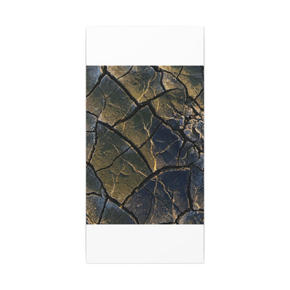Winter Cracked Earth Moody Minimal Canvas Art | Atmospheric Decor