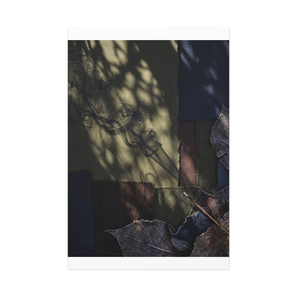 Ma Incense Smoke Canvas Art - Dark Japandi Dark Texture