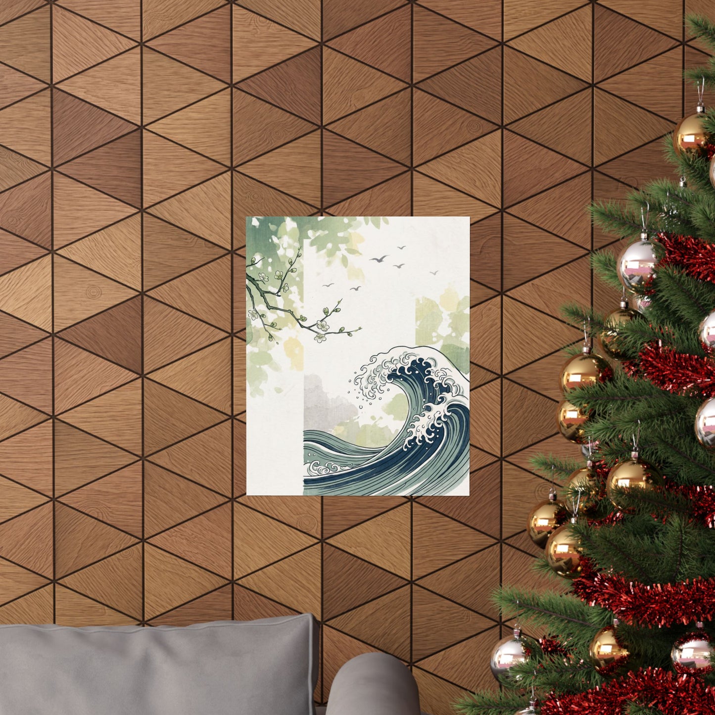 Ma Ocean Wave Wall Art Print - Zen Ukiyo E Inspired