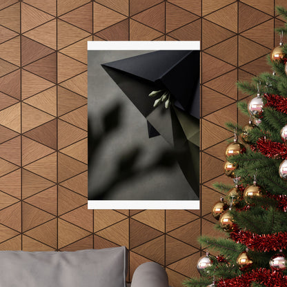 Paper Fold Wall Art Print | Spring Dark Japandi Moody Minimal Art