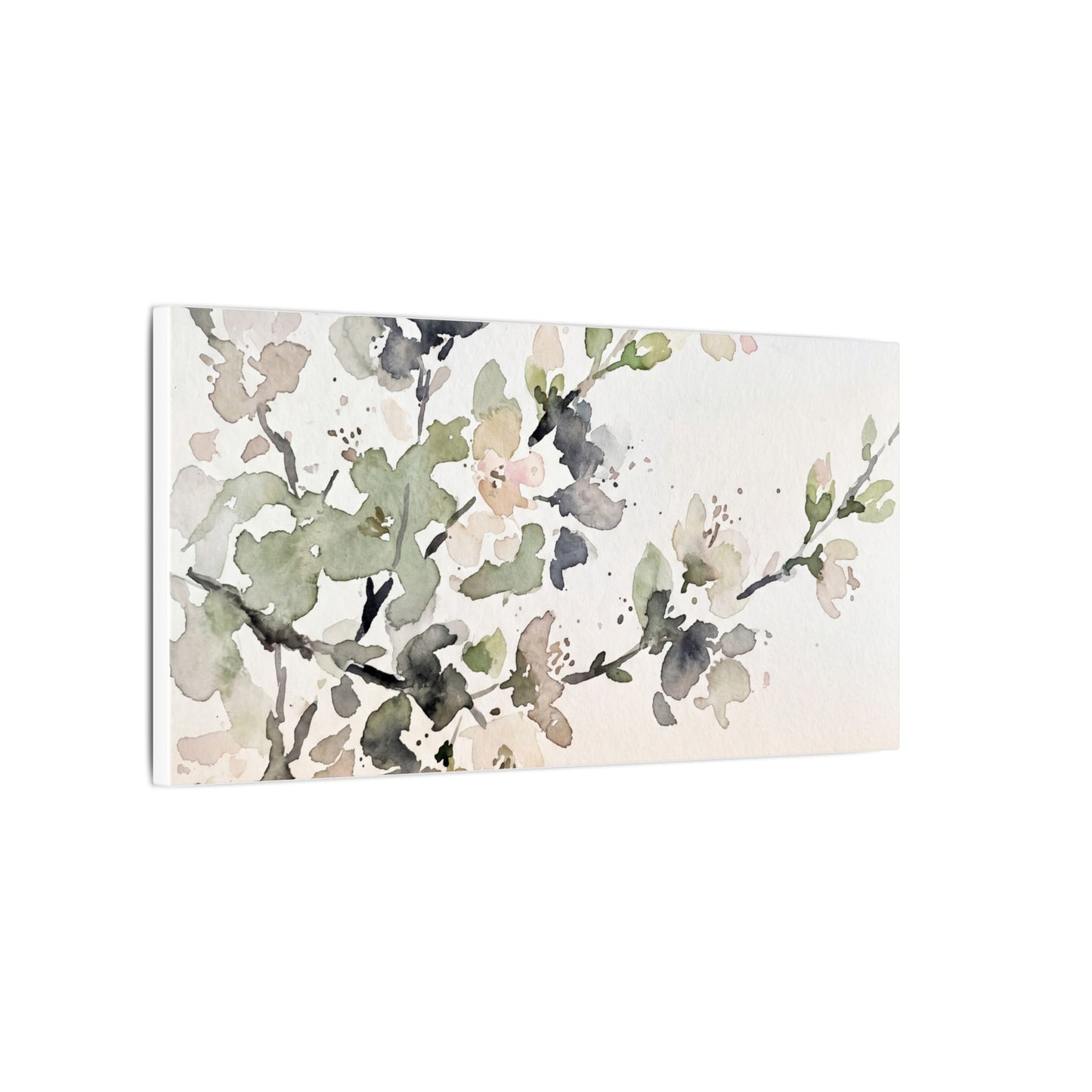 Cherry Blossom Watercolor Canvas Art | Elegant Japandi Art