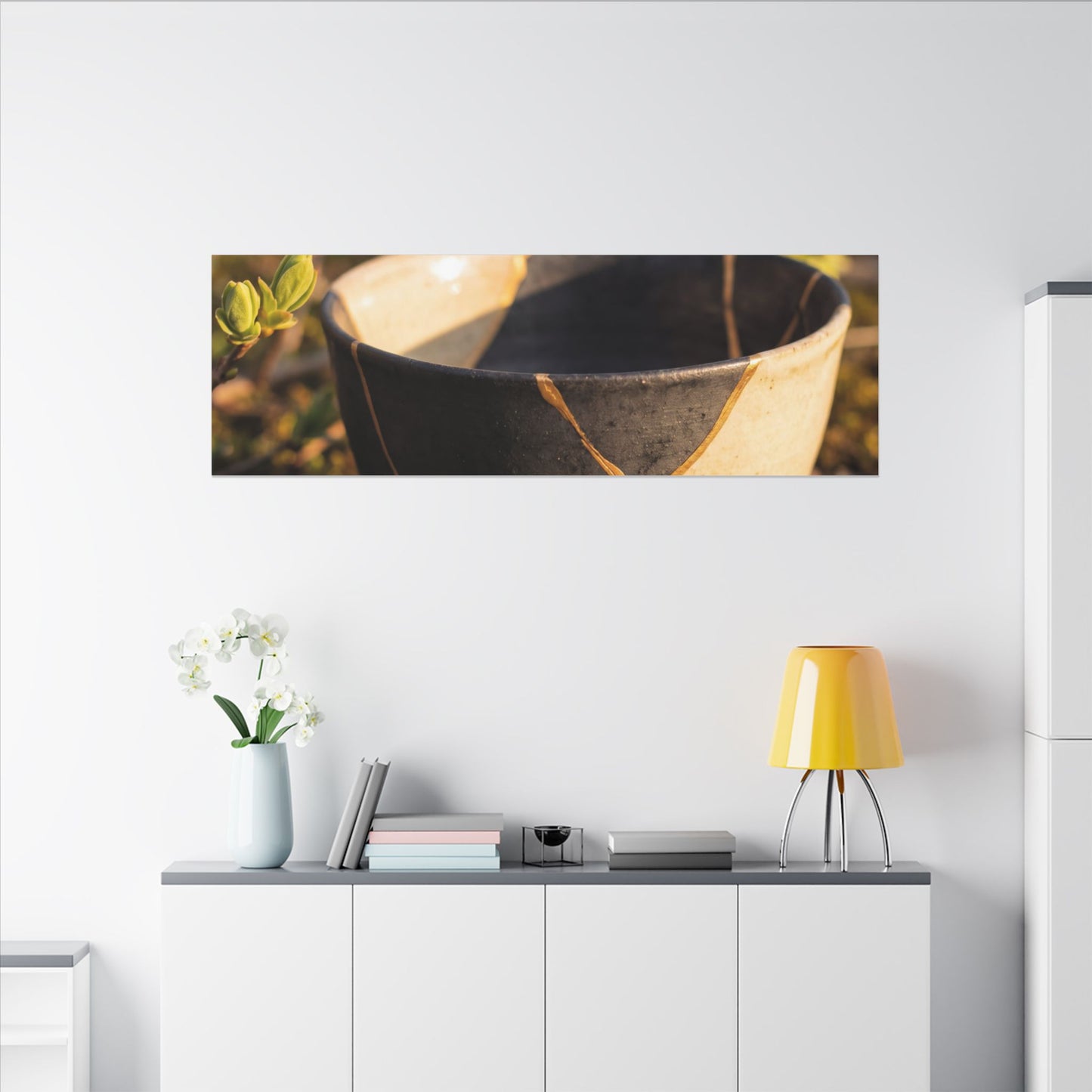 Seijaku Broken Pottery Canvas Art - Kintsugi Gold Repair