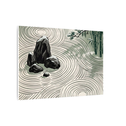 Shibui Rock Garden Canvas Art - Zen Ukiyo E Inspired