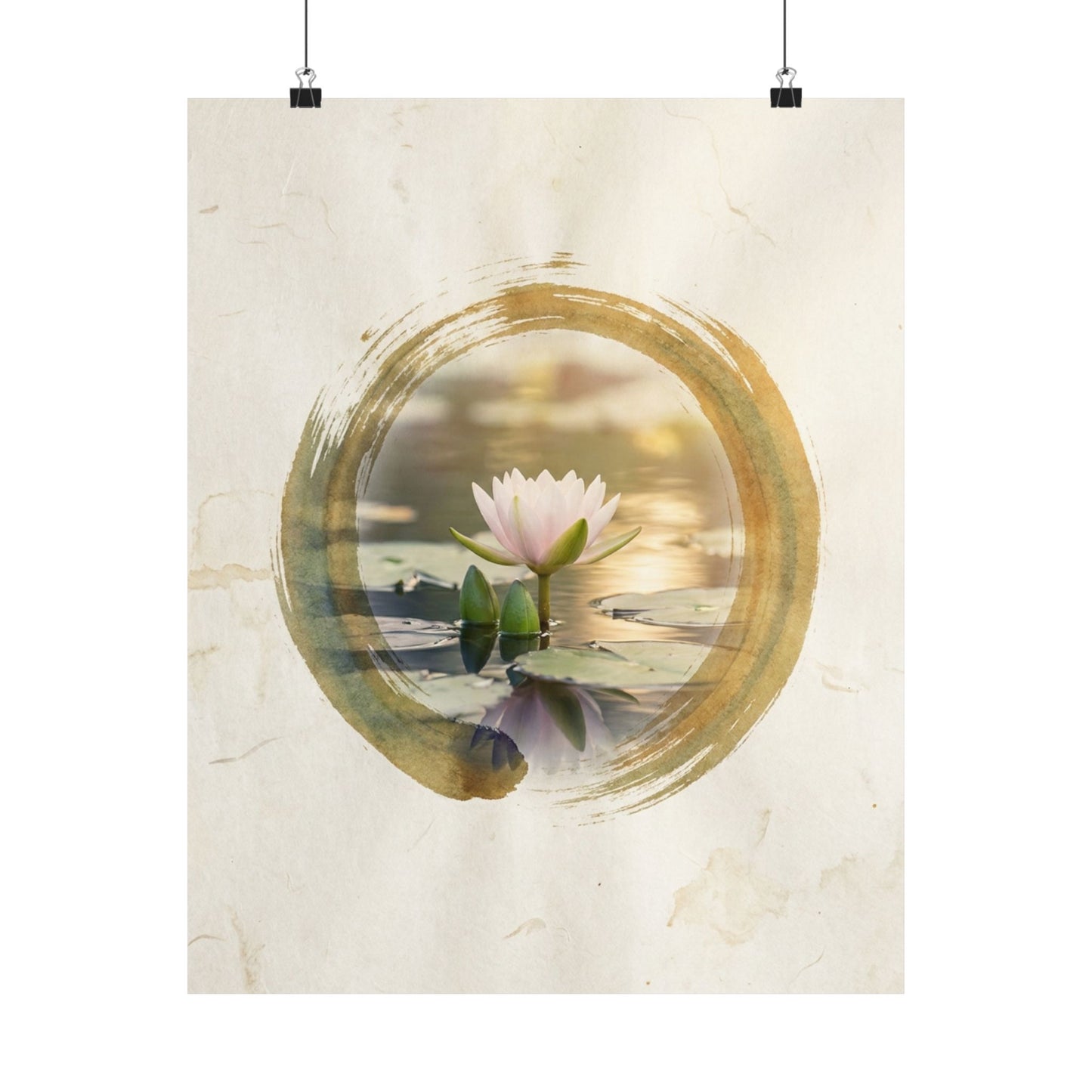 Golden Hour Lotus Flower Wall Art Print - Zen Ma