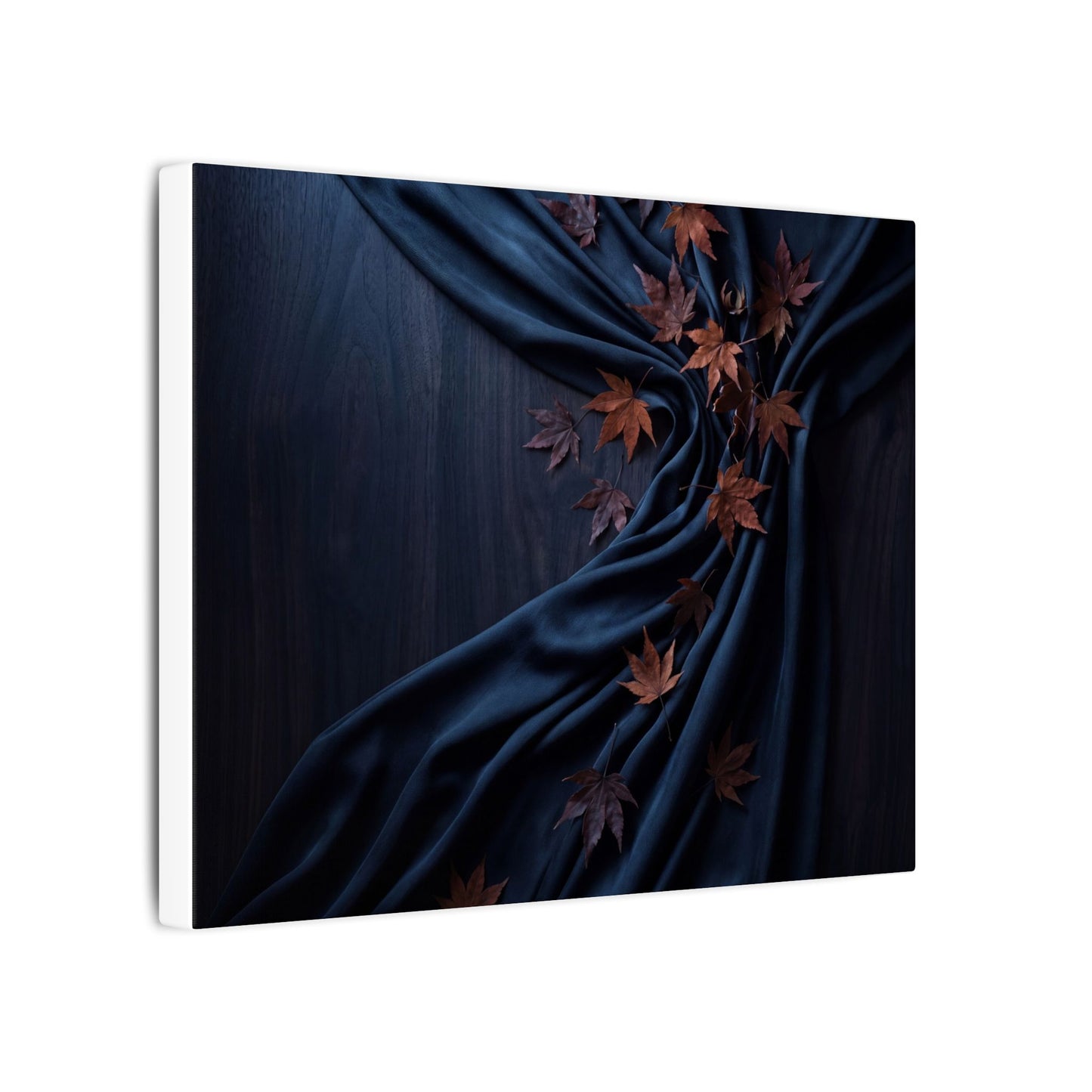 Silk Drape Autumn Canvas Art | Dark Japandi Sophisticated Design