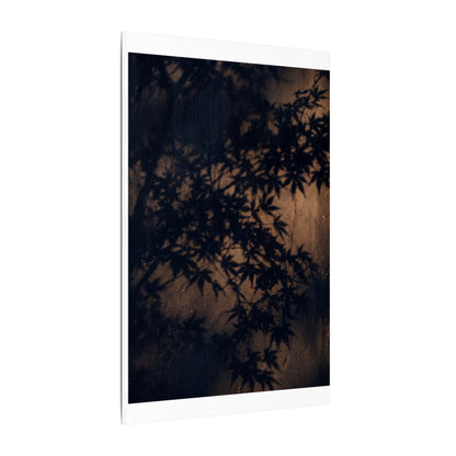 Shadow Play Autumn Canvas Art | Dark Japandi Atmospheric Design