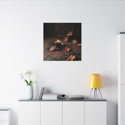 Dark Japandi Rust Patina in Candlelight | Shadow Zen Canvas Art