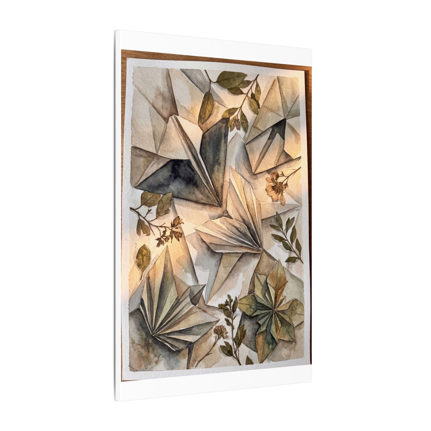 Golden Hour Paper Fold Canvas Art - Japandi Seijaku
