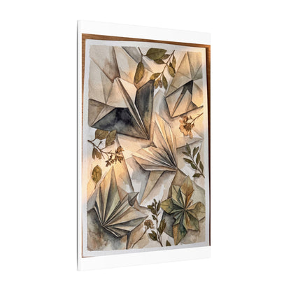 Golden Hour Paper Fold Canvas Art - Japandi Seijaku