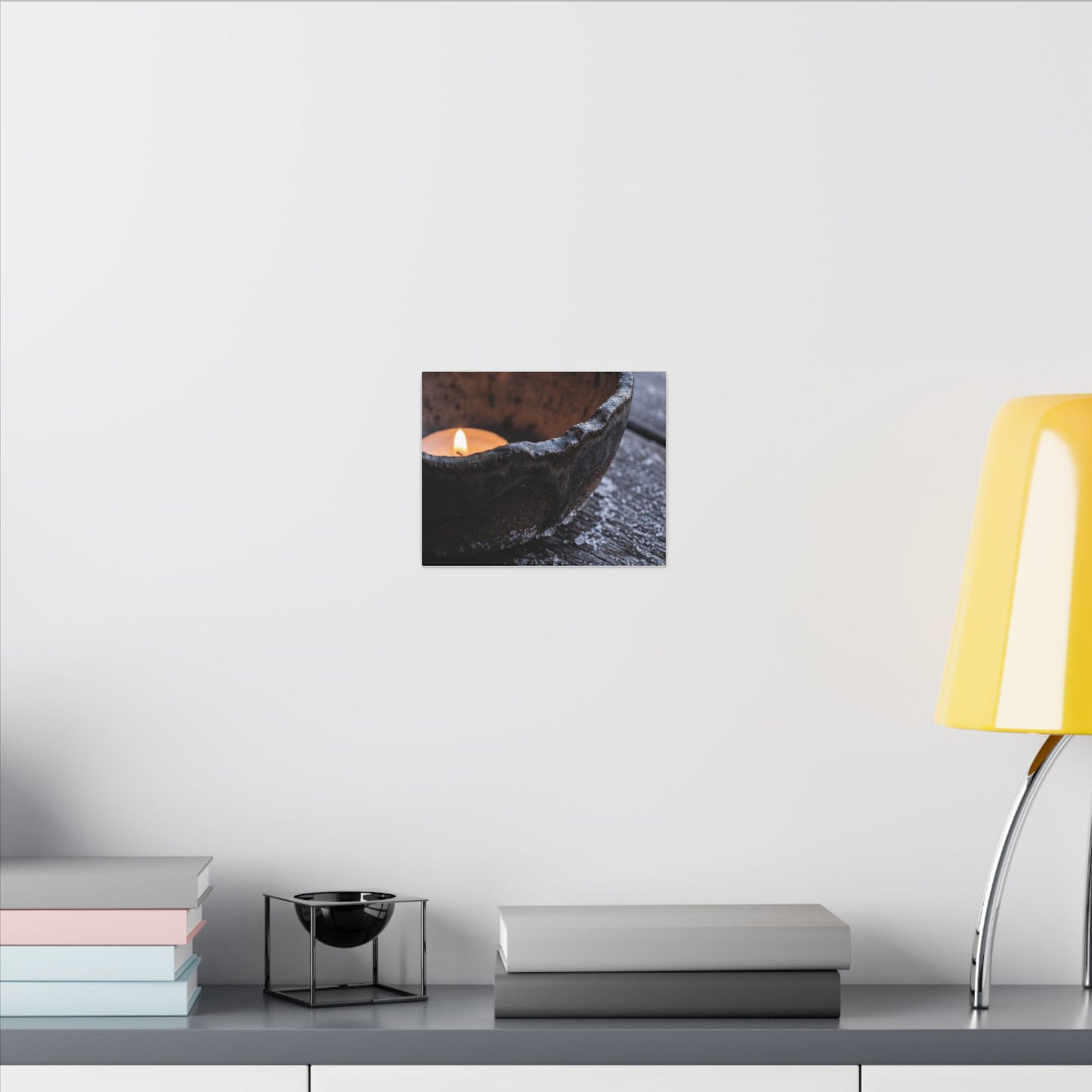 Atmospheric Ceramic Bowl Canvas Art - Moody Minimal Dark Japandi
