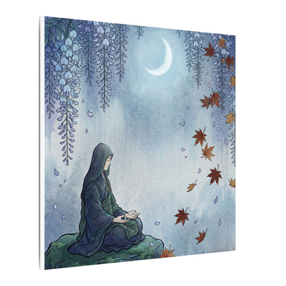 Zen Wisteria in Moonlight | Ukiyo E Inspired Canvas Art