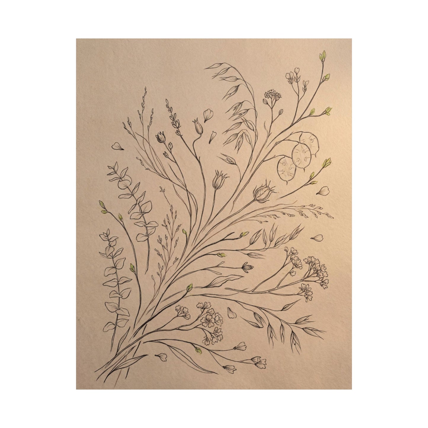 Golden Hour Dried Flowers Wall Art Print - Japandi Seijaku