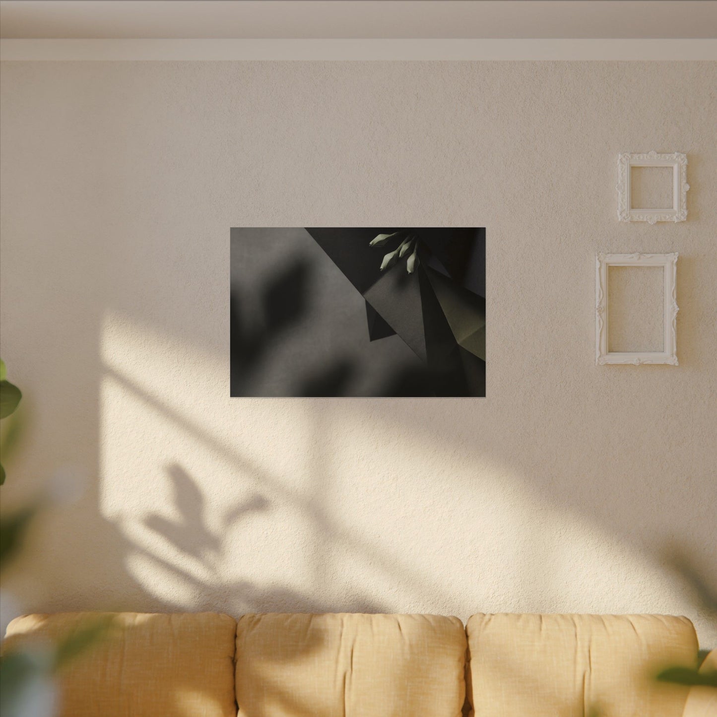 Paper Fold Moody Minimal Canvas Art | Luxurious Dark Japandi Art