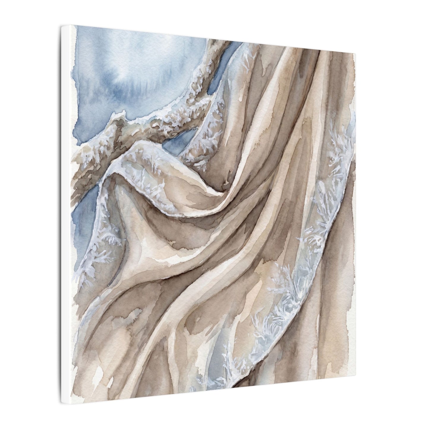 Silk Drape Winter Canvas Art | Japandi Cozy Design