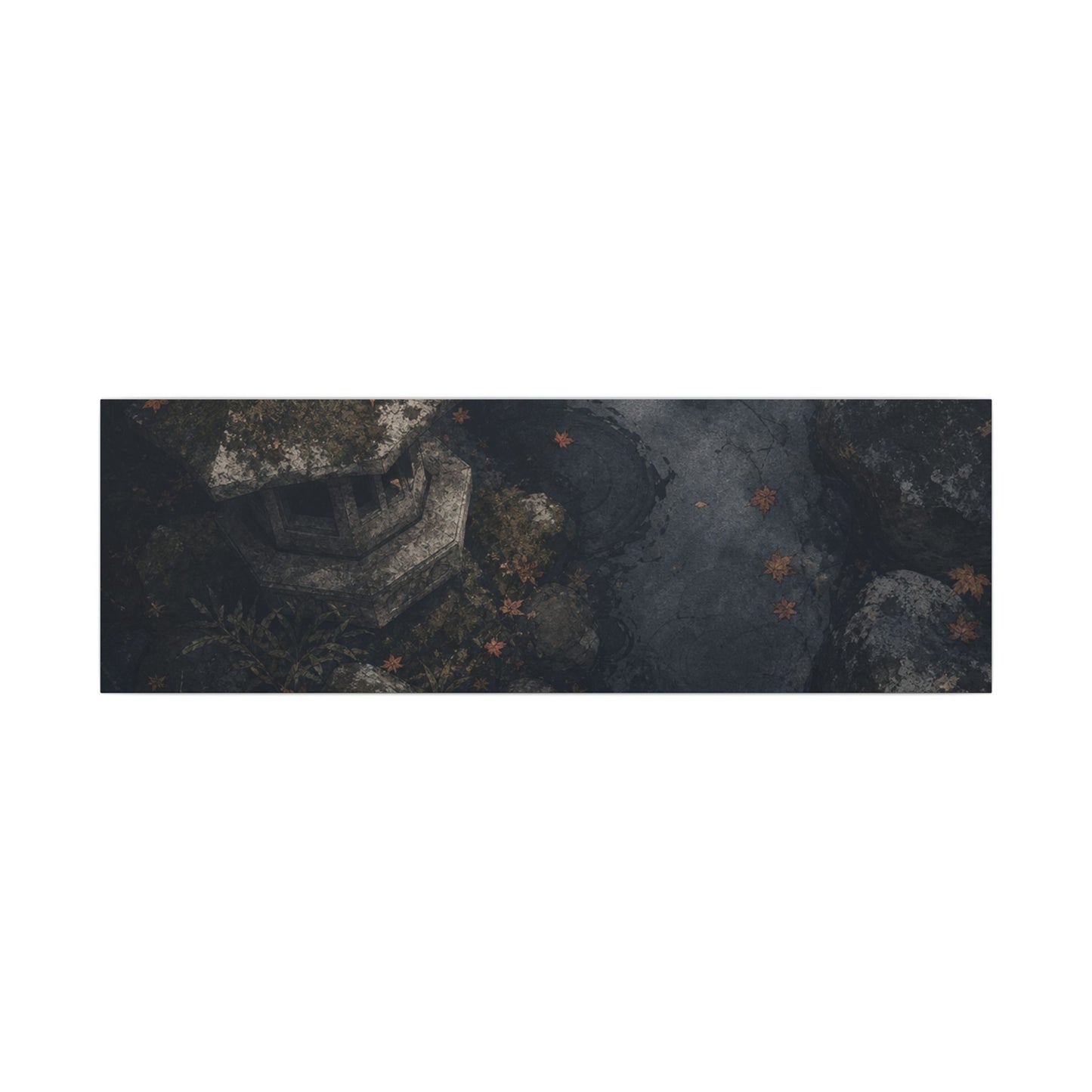 Stone Lantern Canvas Art | Autumn Japandi Texture Art