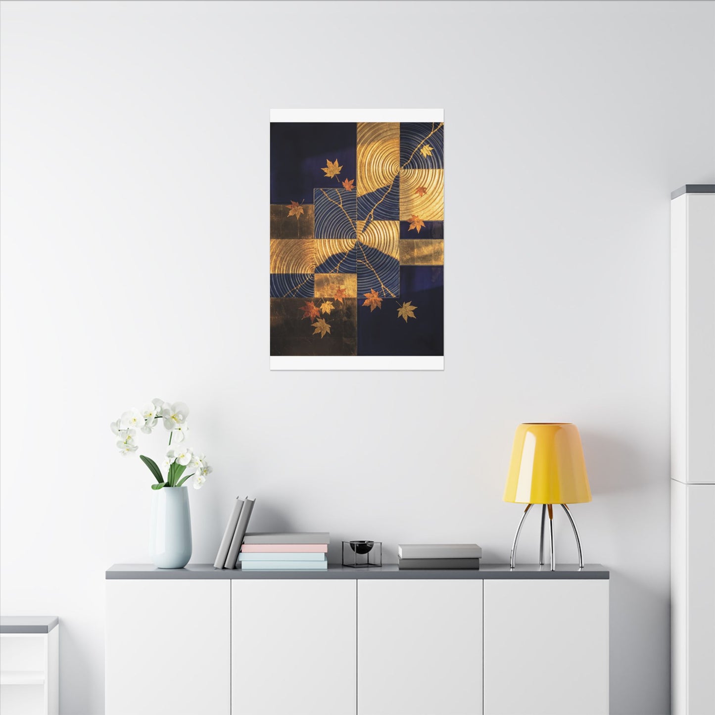 Autumn Water Ripple Crackle Gold Canvas Art | Artful Decor