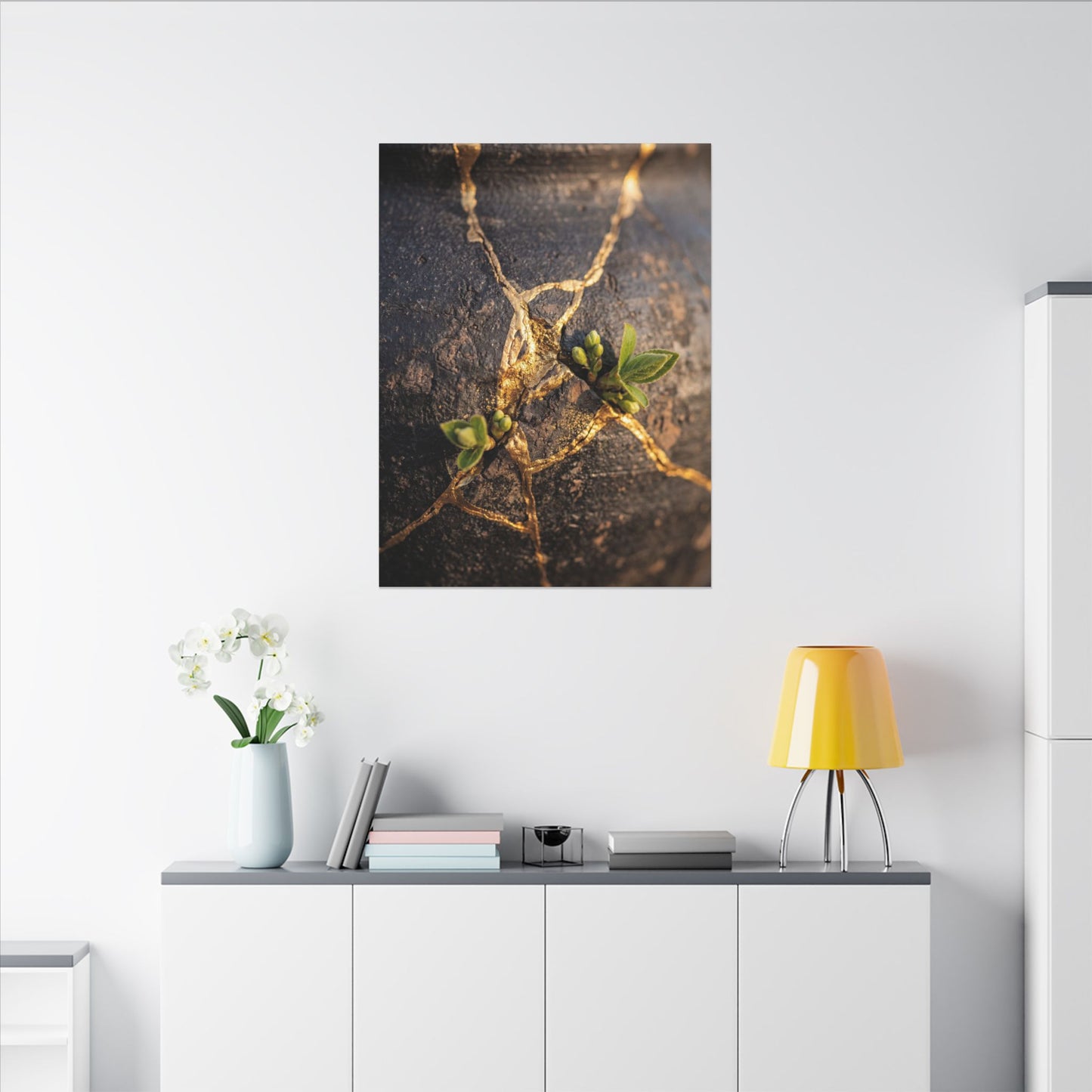 Rust Patina Gold Repair Canvas Art | Resilient Kintsugi Art