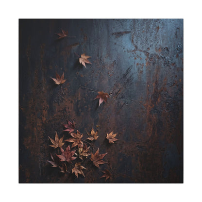 Moonlight Rust Patina Canvas Art - Dark Japandi Mono No Aware