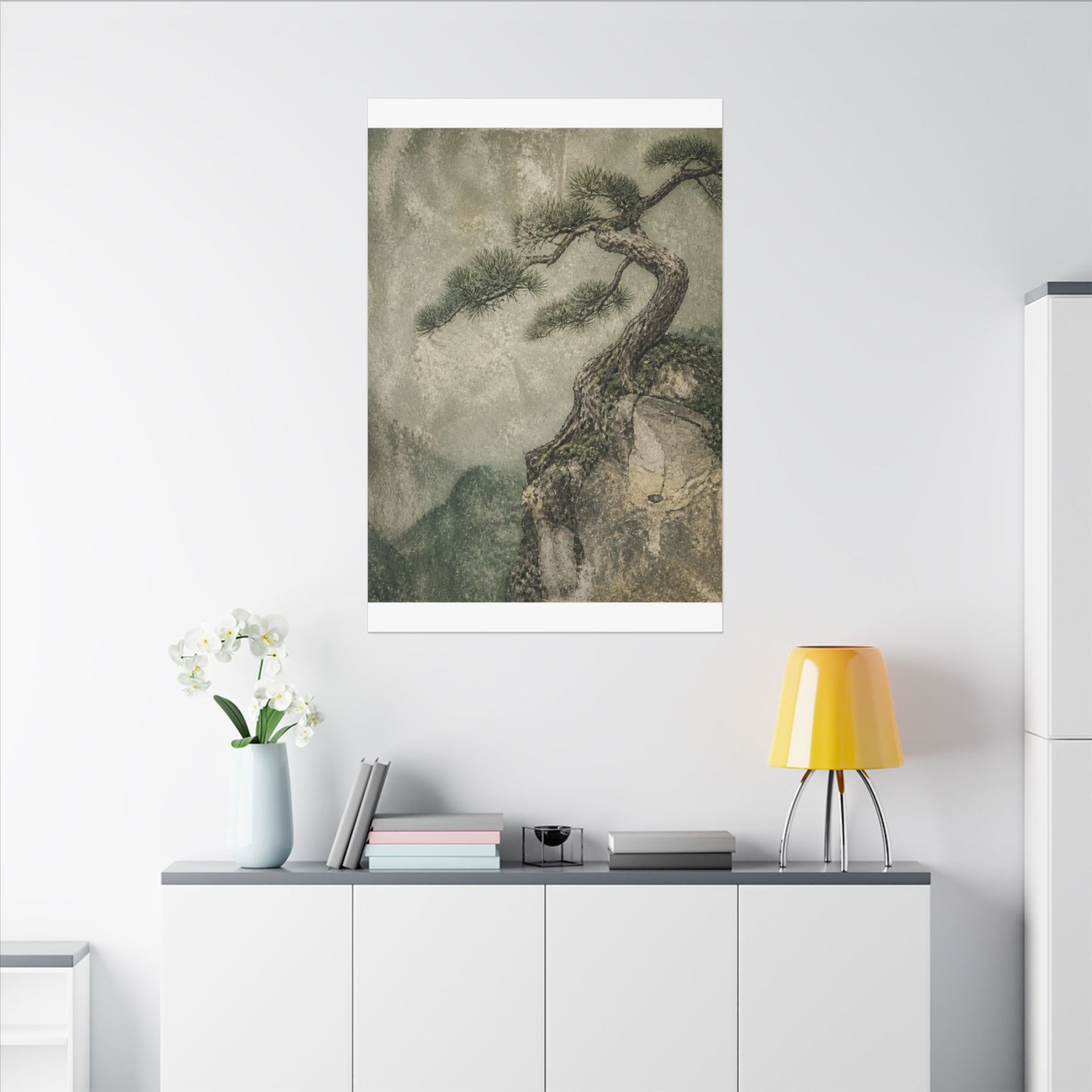 Fukinsei Pine Tree Canvas Art - Japandi Texture