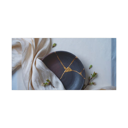 Ma Silk Drape Canvas Art - Kintsugi Gold Repair