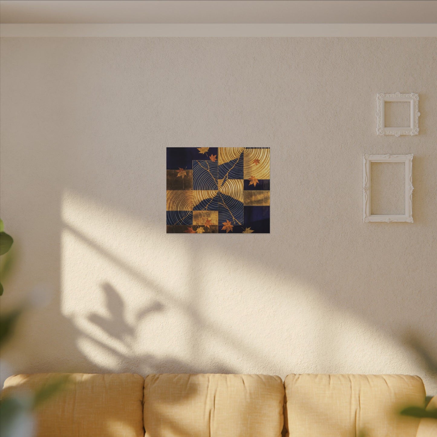 Autumn Water Ripple Crackle Gold Canvas Art | Artful Decor