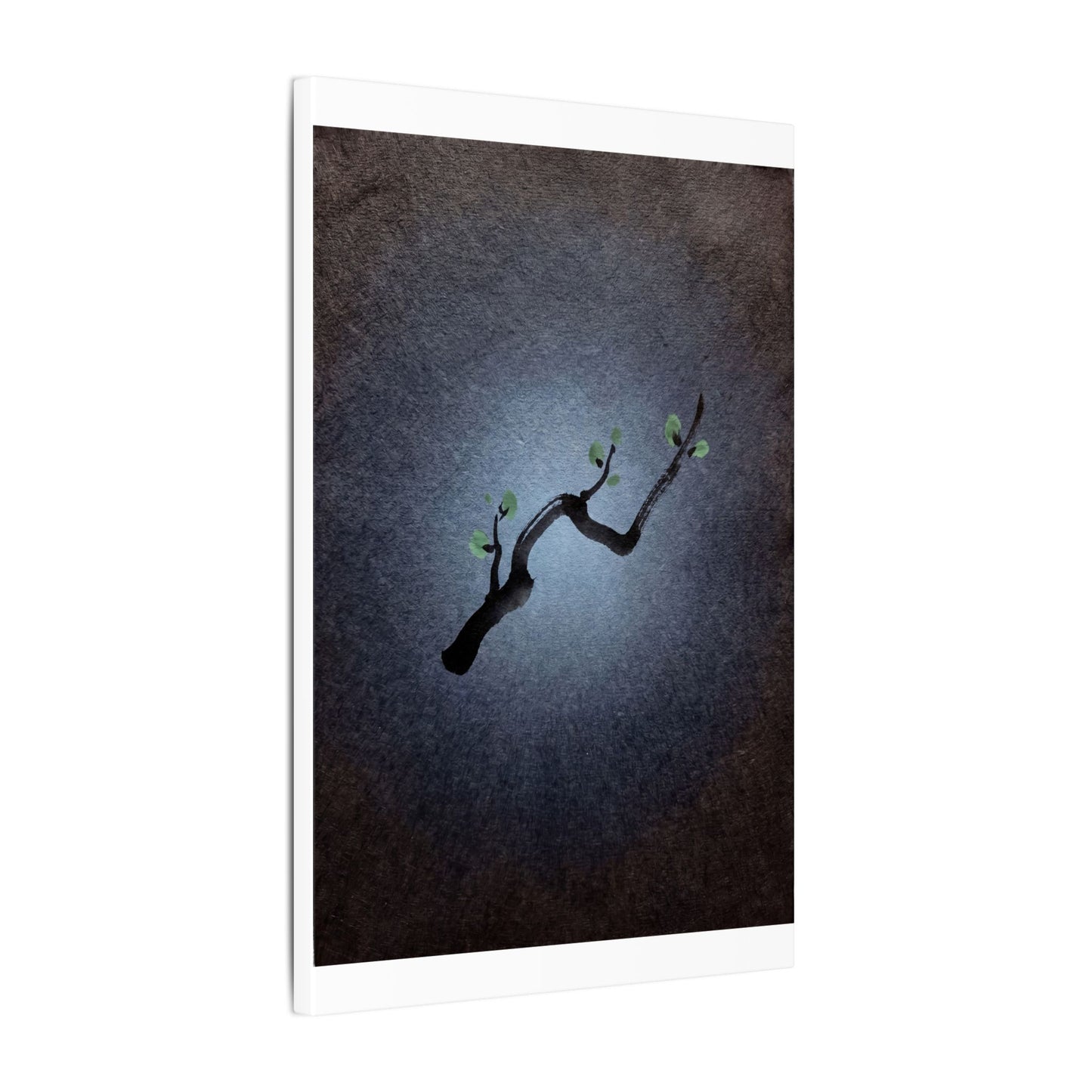 Ink Brushstroke Canvas Art | Spring Dark Japandi Moody Minimal Art