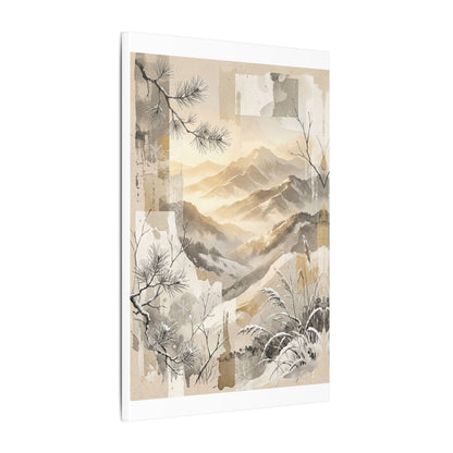 Shibui Mountain Mist Canvas Art - Japandi Japanese Pattern