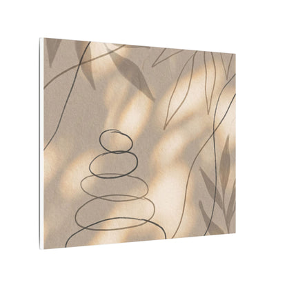 River Stones Minimal Line Canvas Art | Earthy Japandi Art