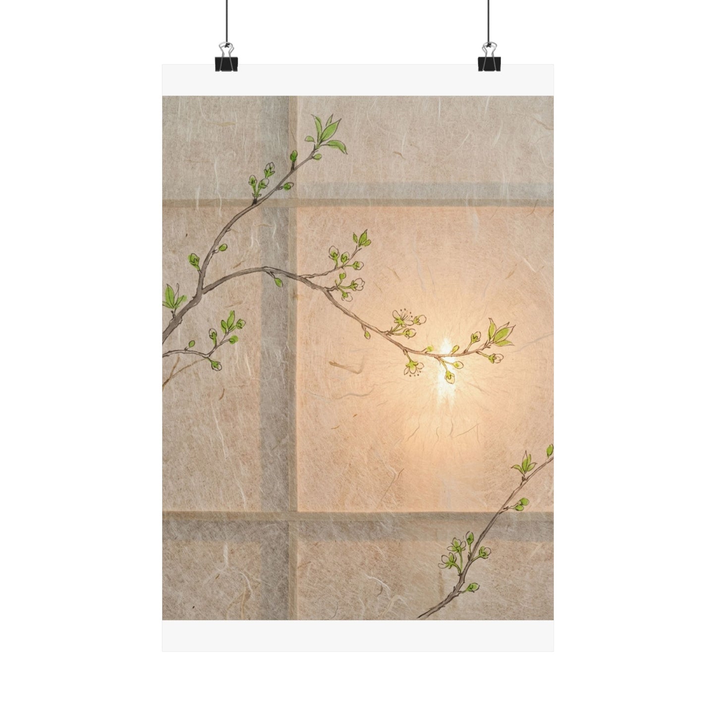 Shoji Screen Wall Art Print | Spring Japandi Minimal Line Art Art Print