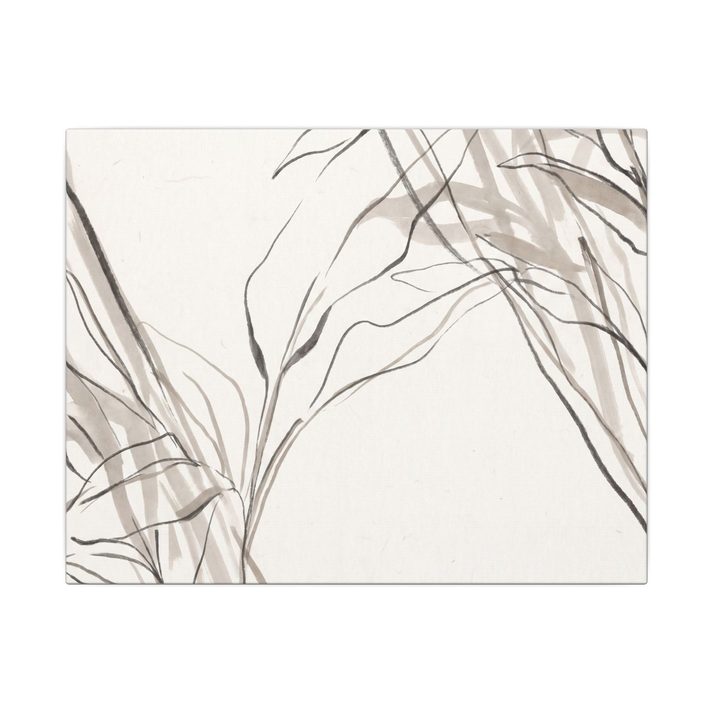 Neutral Shoji Screen Canvas Art - Minimal Line Japandi