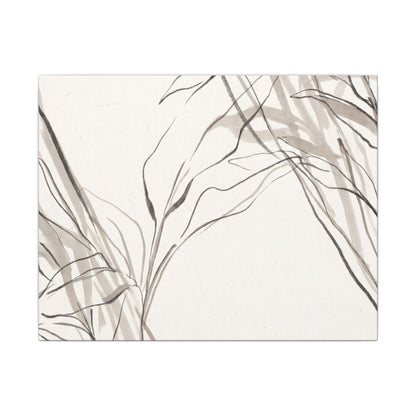 Neutral Shoji Screen Canvas Art - Minimal Line Japandi