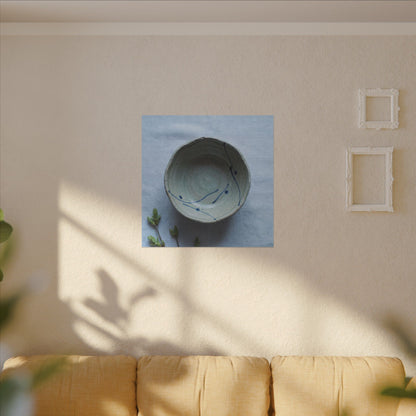 Spring Ceramic Bowl Minimal Line Canvas Art | Warm Decor