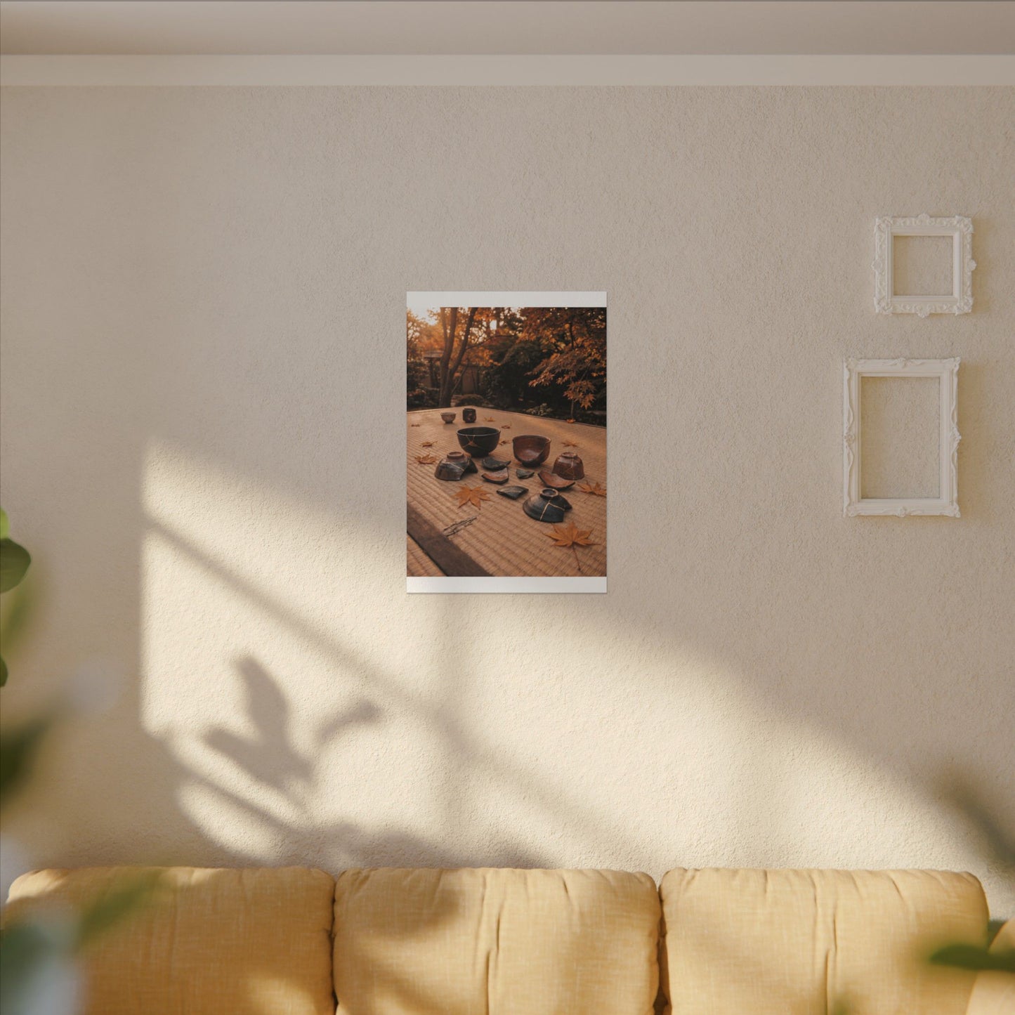 Golden Hour Tea Ceremony Canvas Art - Kintsugi Shibui